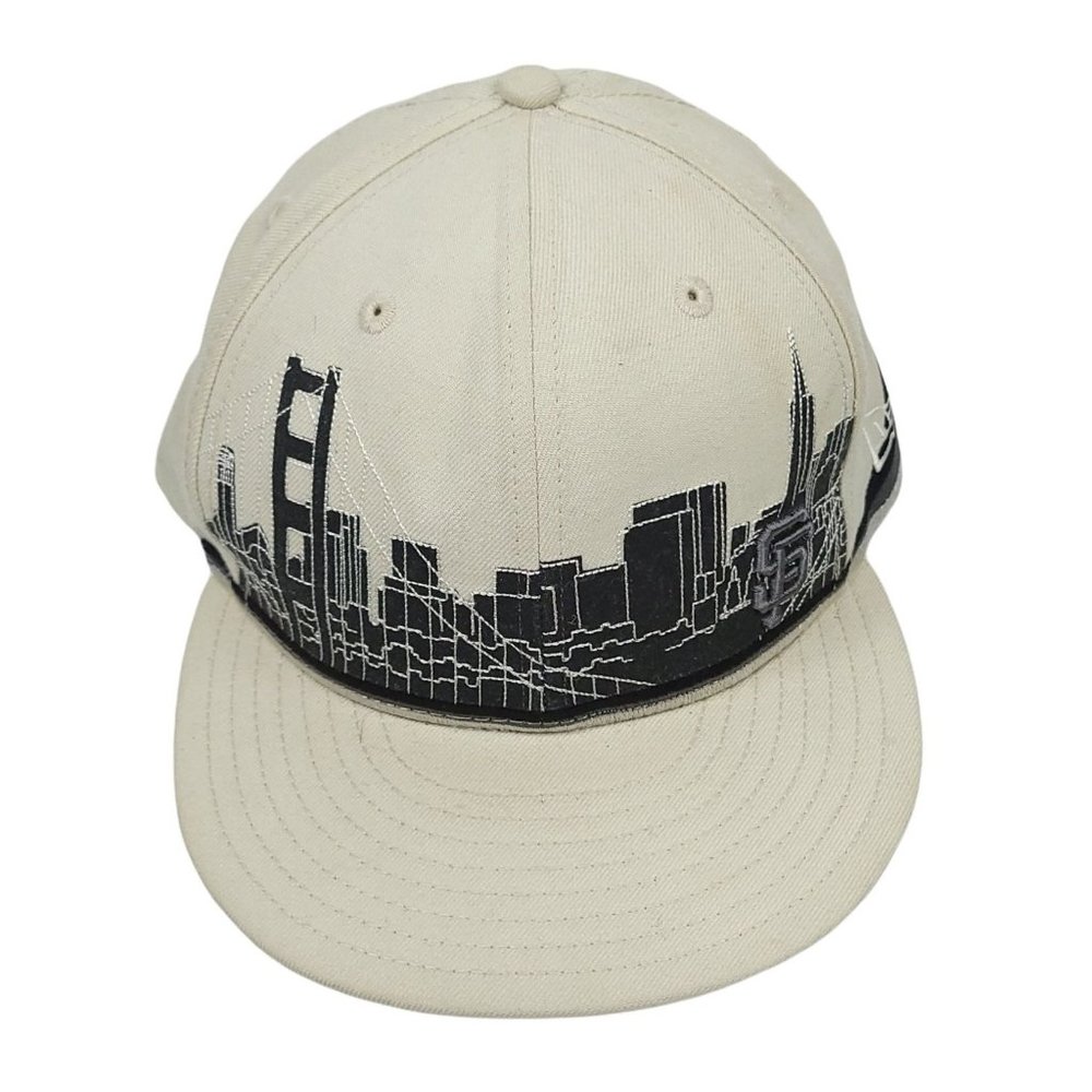 ⚾️🧢 MLB New Era 59Fifty San Francisco Giants Fitted Cap 7 5/8 Beige City Skyline